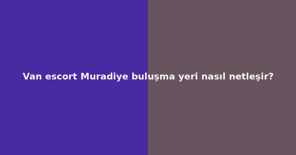 Van escort Muradiye buluşma yeri nasıl netleşir?